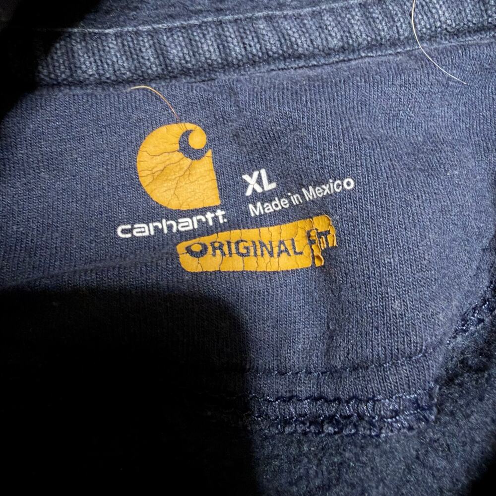 Carhartt Hoodie Mens XL Blue Graphic Workwear Rugged Sweatshirt *** - Picture 8 of 10